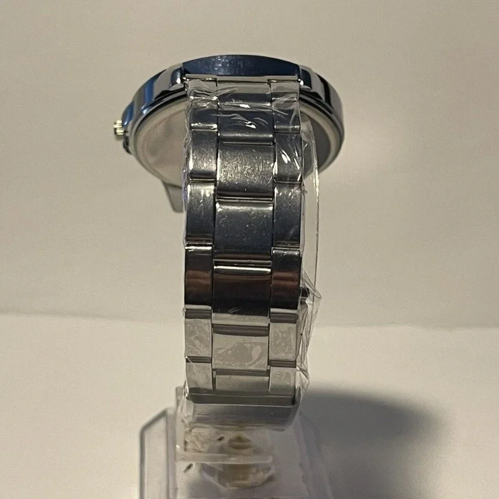 KANSAS CITY CHIEFS NFL Team Logo Men's Stainless-Steel Watch NEW - needs battery